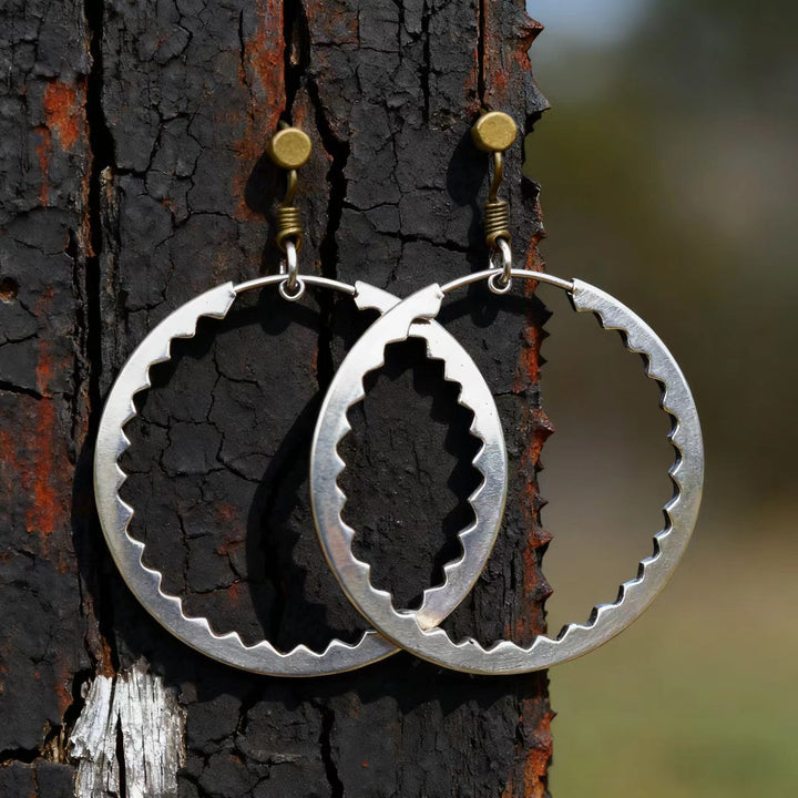 Bohemian silver wire earrings