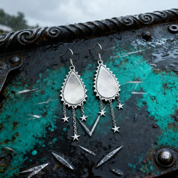 Bohemian silver wire earrings
