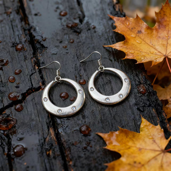 Bohemian silver wire earrings