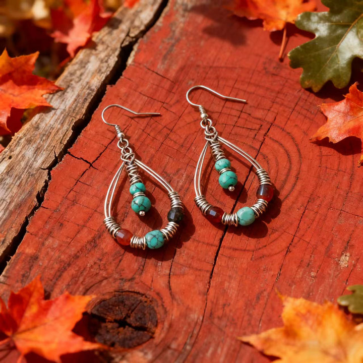 Bohemian silver wire earrings
