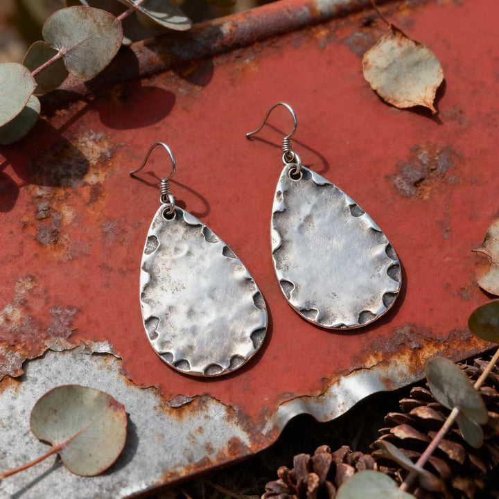 Bohemian silver wire earrings