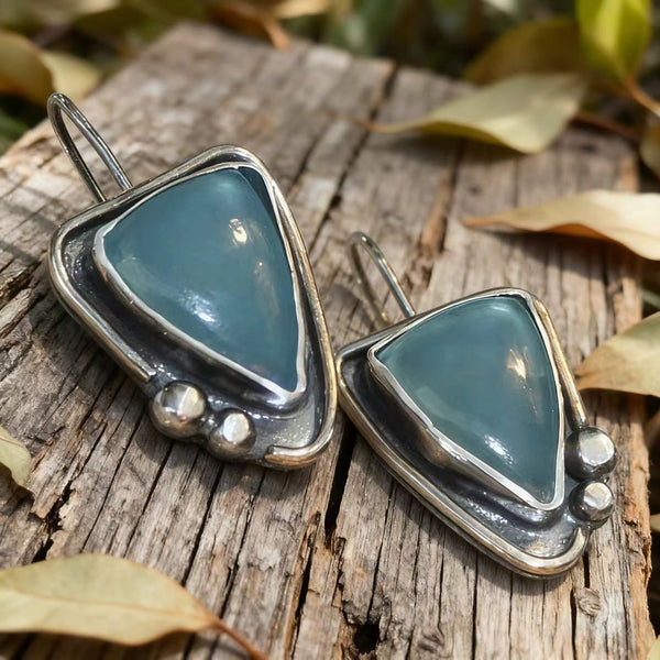 Bohemian silver wire earrings