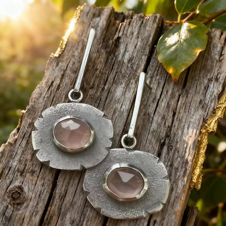 Bohemian silver wire earrings