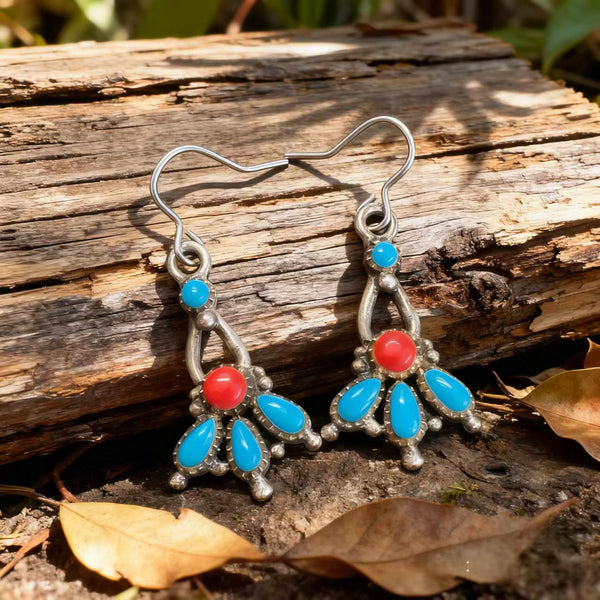Bohemian silver wire earrings