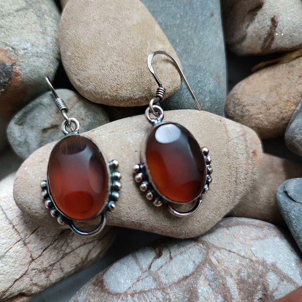 Bohemian silver wire earrings