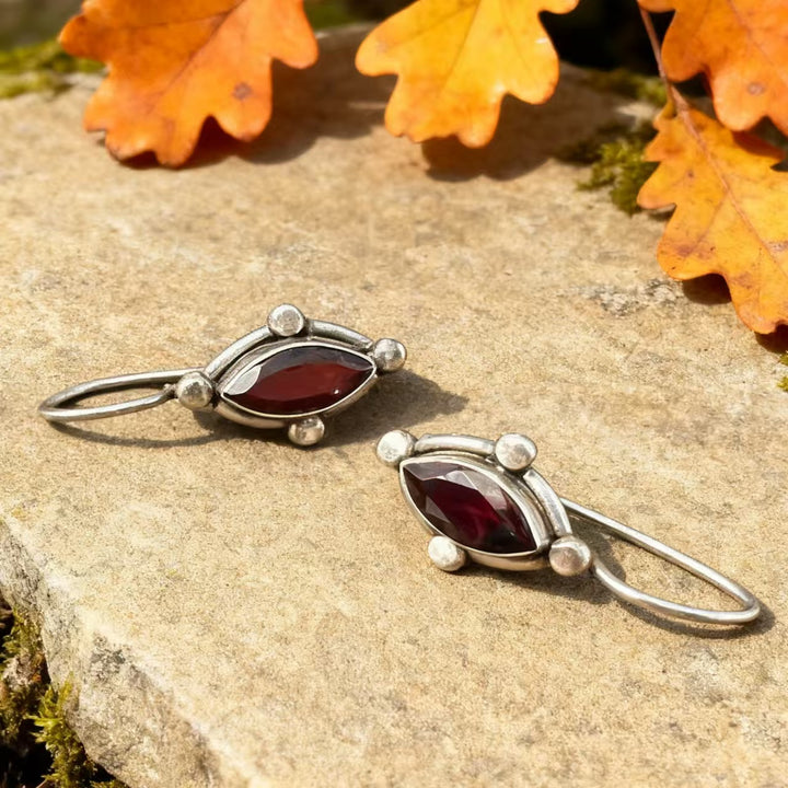 Bohemian silver wire earrings