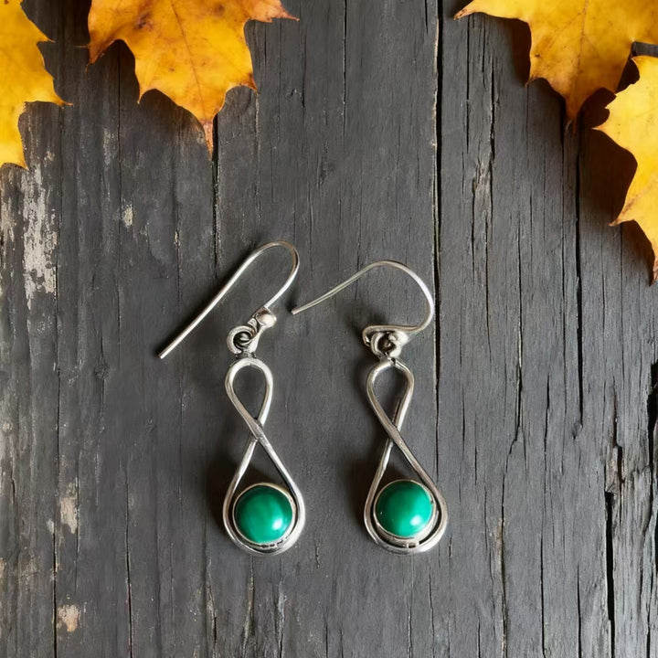 Bohemian silver wire earrings