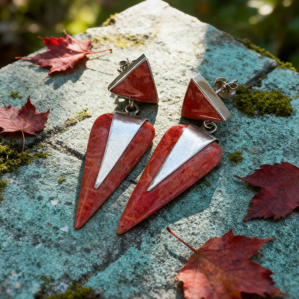 Bohemian silver wire earrings