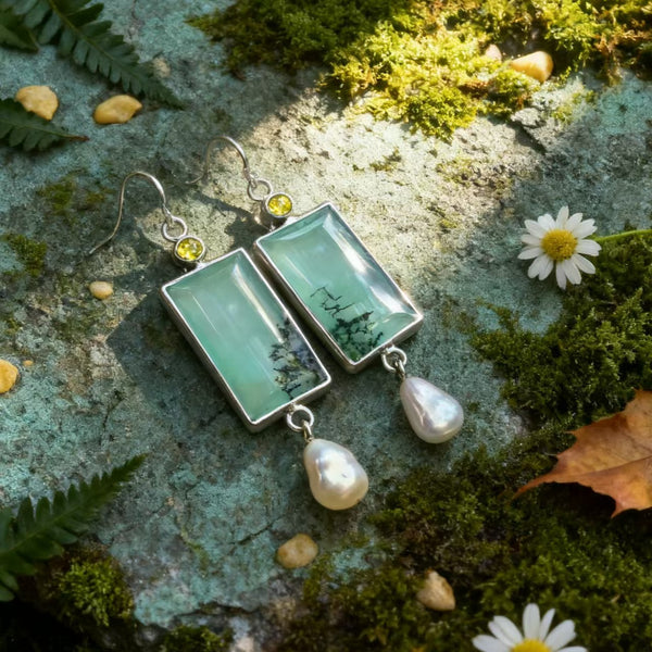 Bohemian silver wire earrings