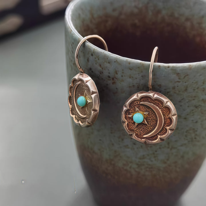 Bohemian silver wire earrings
