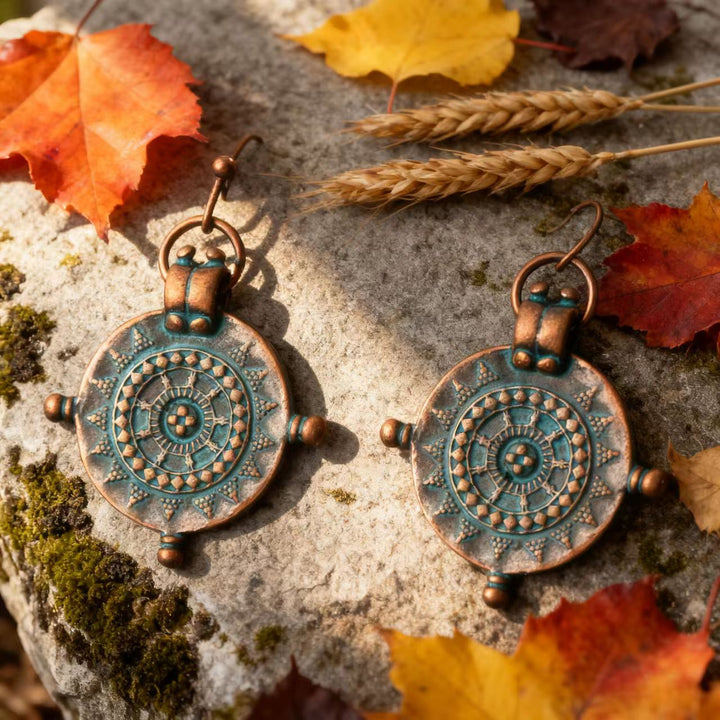 Bohemian silver wire earrings