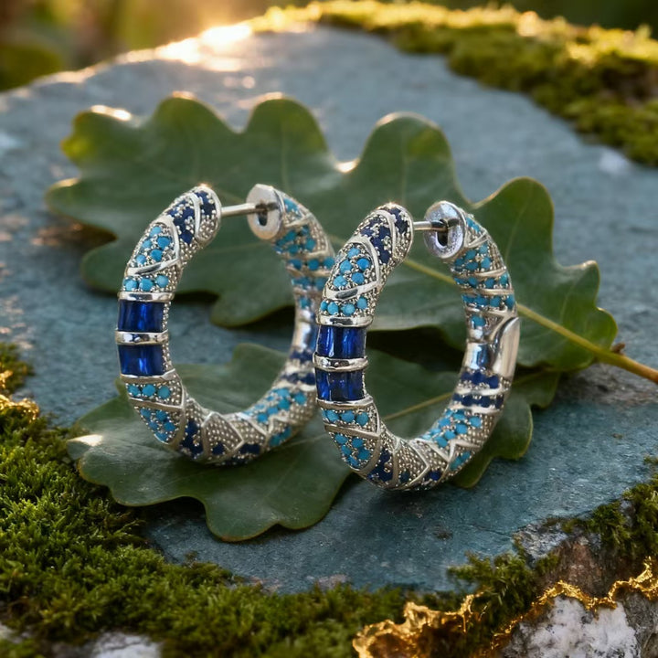 Bohemian silver wire earrings