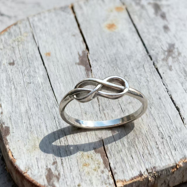 Handmade Bohemian 925 Sterling Silver Infinity Knot Ring