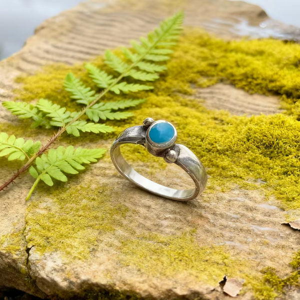 Handmade Navajo Style 925 Sterling Silver Turquoise Ring