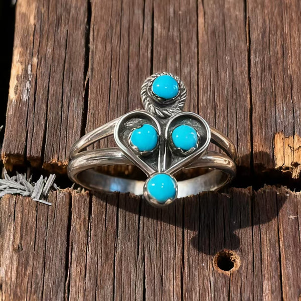 Handcrafted Navajo-style 925 Sterling Silver Multicolor Turquoise Women's Ring