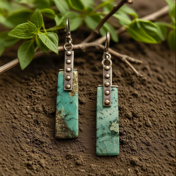 Turquoise Stone Drop Earrings