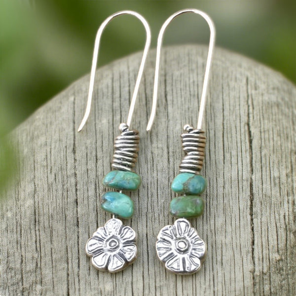 Handmade Turquoise Drop Earrings
