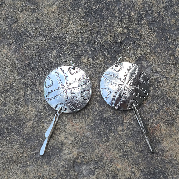 Tribal Sunburst Disc Earrings