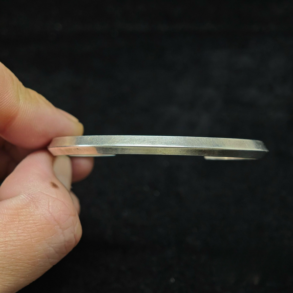 Minimalist Sterling Silver Cuff Bracelet – Flat Polished Open Bangle for Men and Women