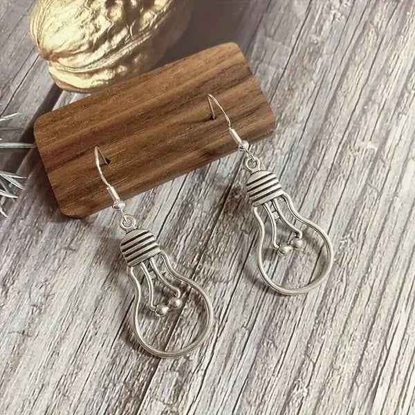 Vintage creative light bulb earrings