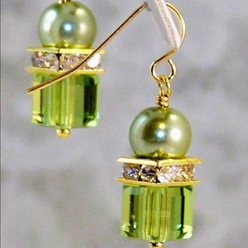 Stylish Square Spliced Bead Retro Earrings